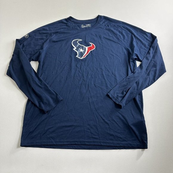 Under Armour Men NFL Combine Authentic‎ Shirt Long Sleeve Texas Texans ￼Blue XL - Picture 1 of 8
